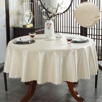OEM Mantel Redondo Impermeable De Pu, Protege Tu Escritorio, F&aacute;cil De Limpiar, Estilo Europeo (champagne, 240 Cm De Di&aacute;metro)