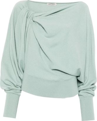 Alberta Ferretti long sleeves sweater - women - Virgin Wool/Silk/Cashmere - 42 - Green