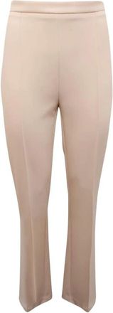 Elisabetta Franchi Pa-084-51E2 Rechte Broek - Dames - Straight fit broeken - Beige - XL - Broeken