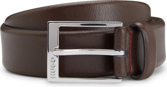 HUGO BOSS Lederg&uuml;rtel HUGO Gellot_Sz35, Herren, Gr. 11,5, braun (schwarz braun 202), Rindsleder, unifarben, G&uuml;rtel Lederg&uuml;rtel