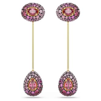 Swarovski Sublima Pear Cut, Red, 18K Gold Finish Drop Earrings