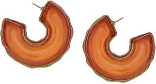 Olivia Welles Madie Open Hoop Earrings in Gold /Coral at Nordstrom Rack