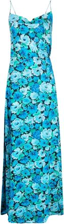 Rotate floral-print maxi dress - women - Recycled Polyester/Recycled Polyester - 40 - Blue