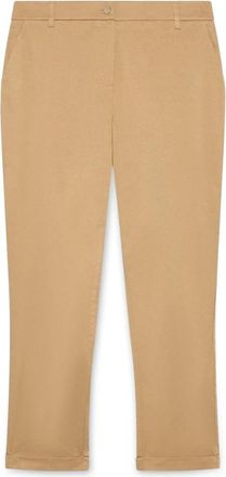 Fiorella Rubino Katoenen Blend Chino Broek - Dames - Chinos - Beige - XL - Katoen - Broeken