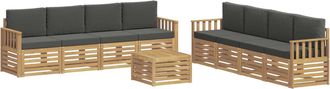 vidaXL Conjunto De Sof&aacute;s De Exterior 9 Uds. Blanco Y Antracita Vidaxl