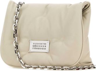 Maison Margiela Womens Glam Slam Crossbody Bag Beige Corpo Leather Ovina