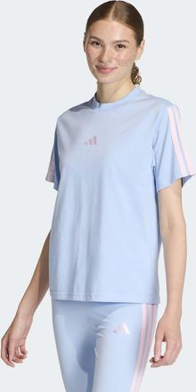 adidas T-Shirt ADIDAS SPORTSWEAR W 3S SJ T B, Damen, Gr. XXL, glow blau, clear pink, Obermaterial: 100% Baumwolle, normal, Rundhals, Shirts T-Shirt, klassisc