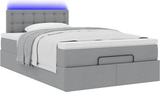 vidaXL Cama Otomana Con Colch&oacute;n Gris Claro 120x200 Cm Tela Vidaxl