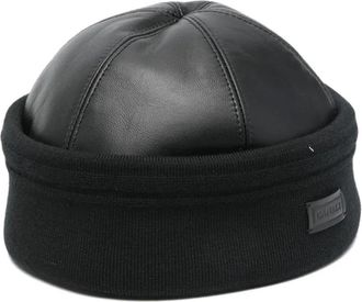 Canali Leren hoed - Zwart