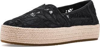Toms Valencia WIDE Womens Shoes Black Floral Crochet : 8.5 B - Medium, Textile