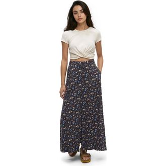tentree Ashland Skirt in Graphite/scattered Floral at Nordstrom, Size X-Large