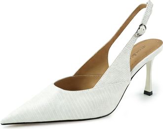 Generic Womens Elegant Pointed Toe Ankle Strap Heels Pumps for Evening Wedding Party Formal AQ002 White 7.5