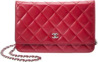 Chanel Chai Quilted Lambskin Leather Wallet On Chain (Authentic Pre-Loved)