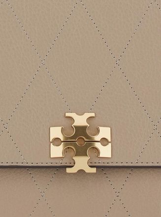 Tory Burch Womens Crossbody Bag Charlie Grey Cowhide Leather Shoulder