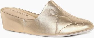 Relax Slippers Womens Dulcie Leather Ladies Slippers - Gold - Size: 7