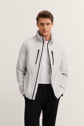 Bugatti Regenjacke BUGATTI Rainseries, Herren, Gr. 48, beige (20, ecru), 100% Polyester, unifarben, regular fit, Manschette, Jacken Regenjacke, Regular Fit mi