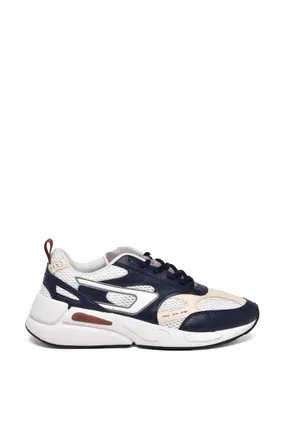 Diesel White Blue Men Polyester Serendipity Sport Sneakers