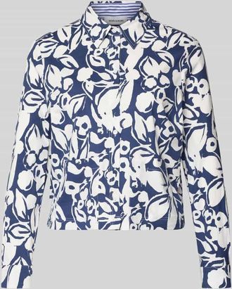 More & More More & More Regular Fit Hemdbluse mit floralem Allover-Print in Marine, Gr&ouml;&szlig;e 34