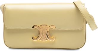 Celine Pre-owned Womens Shiny Calfskin Claude Shoulder Bag - Beige Leather - One Size