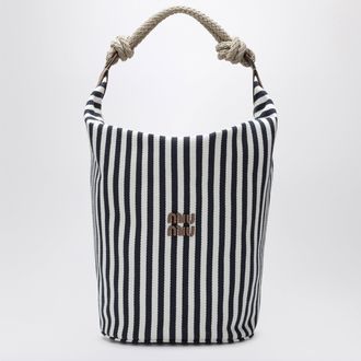 Miu Miu Blue/Cognac striped canvas bag