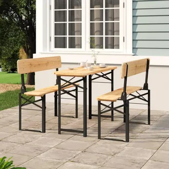 vidaXL Mesa Y Bancos Plegables De Bar 3 Piezas Madera Maciza De Abeto Vidaxl