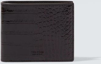 Tom Ford Croc-effect patent leather bifold wallet