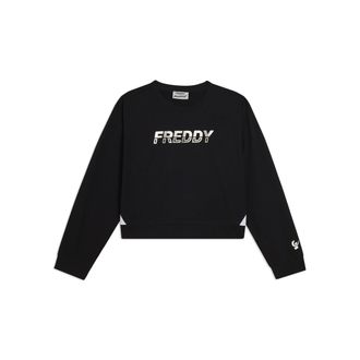 Freddy Felpa girocollo con inserti a contrasto e logo perlato