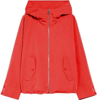 Pennyblack Jassen, Dames, Oranje, XS, Polyester, Zwarte Technische Jas met Capuchon