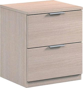 Dmora Comodino Artiglio, Comodino moderno a 2 cassetti, Tavolino da notte, Comò basso per camera da letto, 38x34h45 cm, Rovere