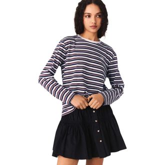 Maje Striped T-shirt in Brown/pink at Nordstrom, Size Small