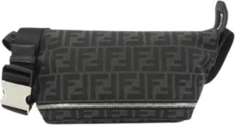 Fendi Pre-owned Belt Bags, female, Black, Size: ONE SIZE Pre-owned Canvas Calfskin Waist Bag