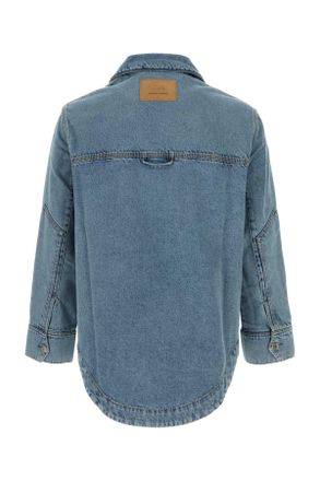 Ami Mens Coeur Overshirt Blue Cotton Shirt
