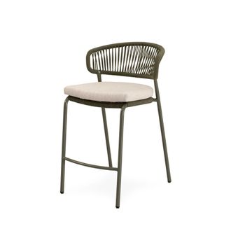 Koketto Home Taburete de exterior verde con cojin