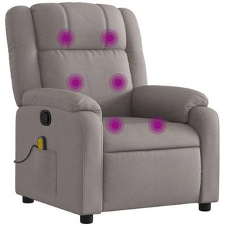 vidaXL Sill&oacute;n De Masaje Reclinable De Tela Gris Taup&eacute; Vidaxl