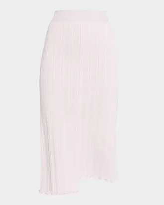 Jil Sander Asymmetric Fine Ribbed Cotton Skirt