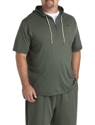 Reebok Big & Tall 365 Mixed Media Performance Hoodie V1 in Grit Green at Nordstrom, Size 2X Big