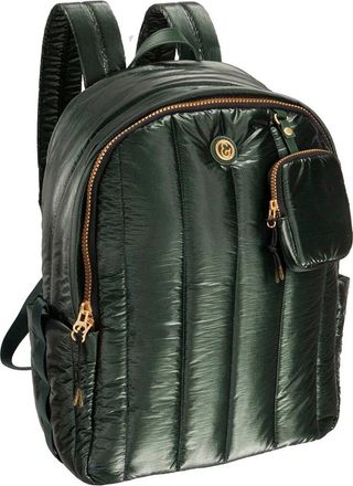 Joan & David Collection Tubular Quilted Metallic Puffer Nylon 18In Workbook Backpack