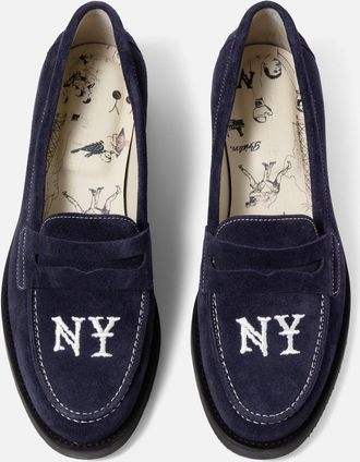 Duke + Dexter Duke + Dexter, Womens Wilde NY Navy Suede Penny Loafer - Womens, Size 3