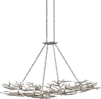 Currey & Company Rainforest 74In Silver 14-Light Chandelier