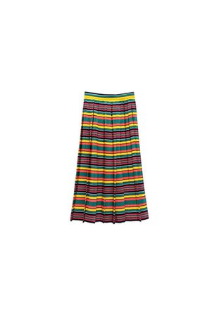 Max Mara Multicolour striped crepe pleated skirt Size XS