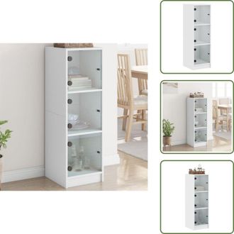 vidaXL Credenza in legno - vidaXL Credenza con Ante in Vetro Bianca 35x37x109 cm - Credenza con ripiani