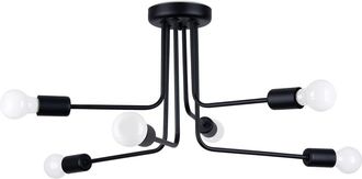 Sollux Lighting L&aacute;mpara de ara&ntilde;a negro acero alt. 33