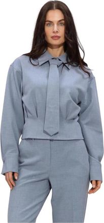 Minus Msemmely Shirt - Dames - Overhemden - Blauw - L - Polyester - Overhemden