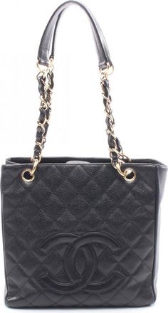 Chanel Black Leather Tote Bag (Pre-Owned)