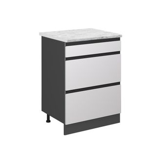 Vicco Mueble Bajo De Cocina R-line, Blanco, 60 Cm Et M&aacute;rmol