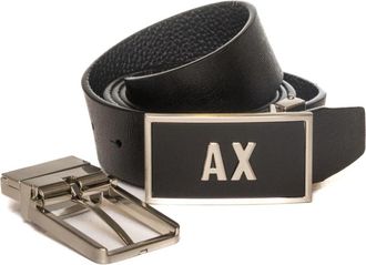 A|X Armani Exchange Omkeerbare leren riem - Heren - Riemen - Zwart - ONE Size - Leer - Accessoires