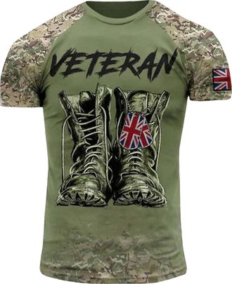 Generic UK Army British Veteran Combat Military Camouflage T-Shirt Regular Fit Short Sleeve Size 2XS-4XL Grey Olive (as8, Alpha, x_s, Regular, Regular)