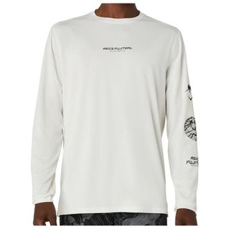Asics Fujitrail Logo L/S Top Laufshirt f&uuml;r Herren | wei&szlig;