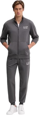 Emporio Armani Zichtbaarheid pure katoenen trainingspak met rits - Heren - Trainingspakken - Grijs - XL - Katoen - Fitness