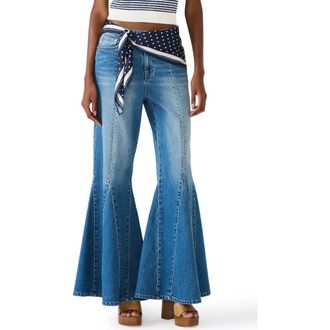 Steve Madden Stacia Flare Jeans in Aruba Blue at Nordstrom, Size 26